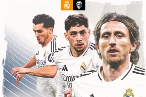 官方网站-皇马发布对阵瓦伦西亚海报：莫德里奇、巴尔韦德、迪亚斯出镜